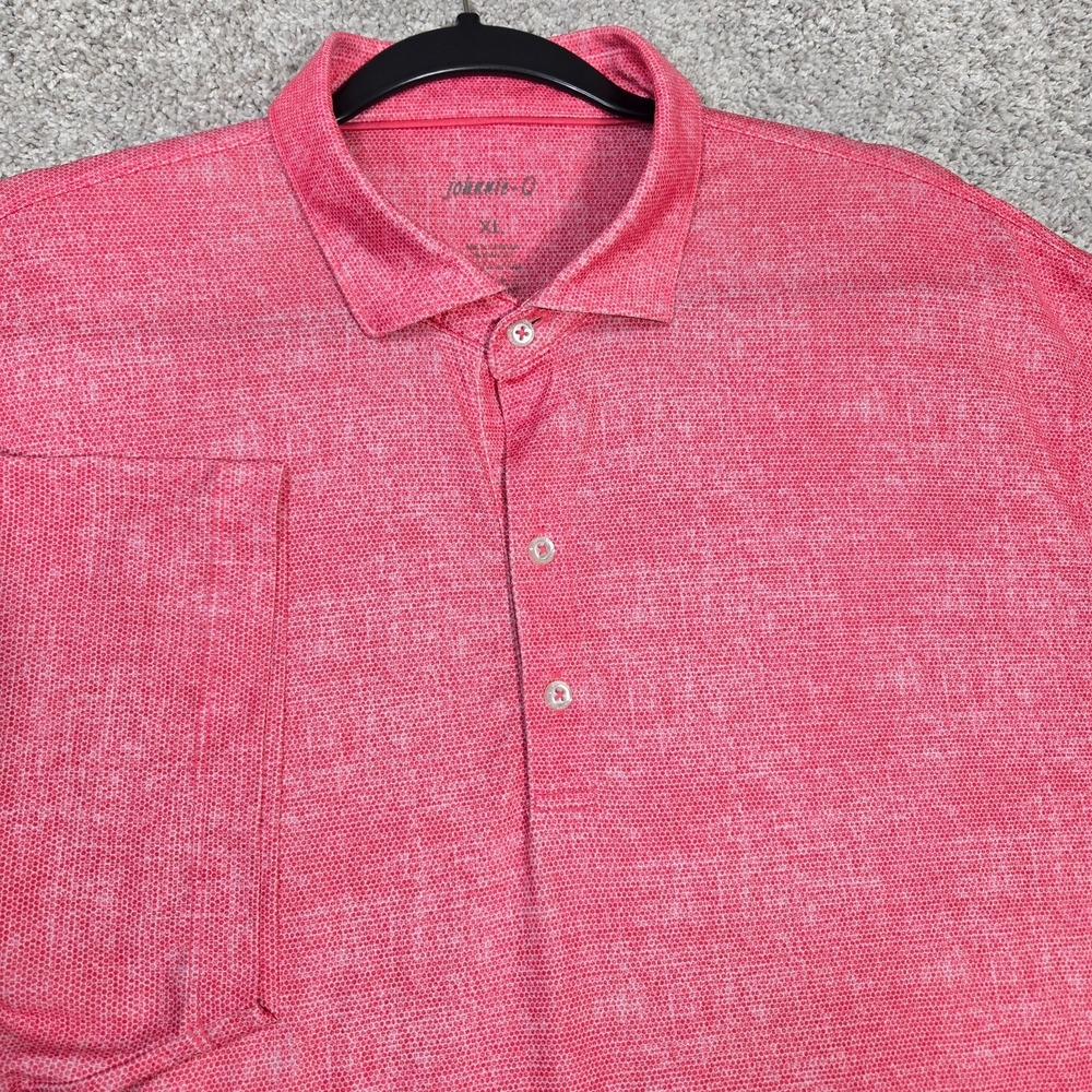 Johnnie-O Mens XL Gibson Performance Golf Polo red small honeycomb print